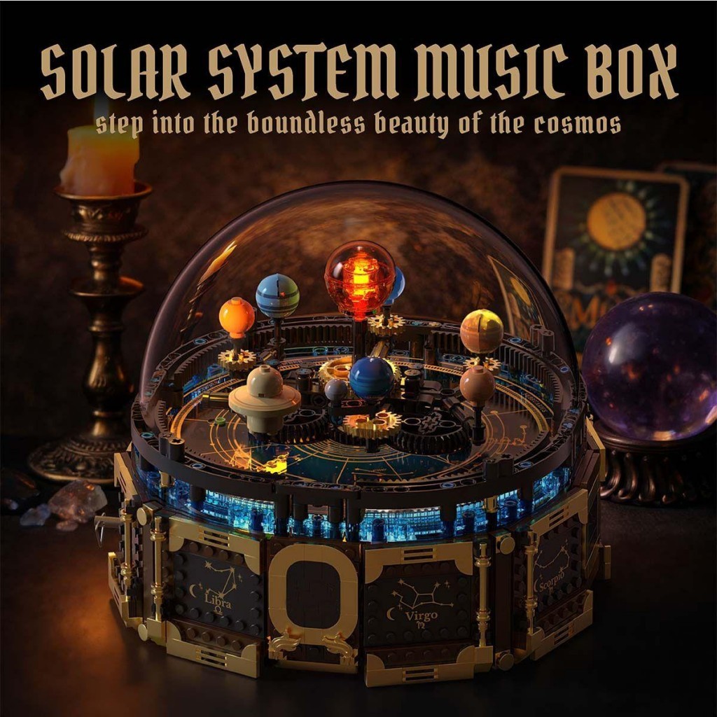 Retro Gaming Lego - Solar System Rotating Music Box Building