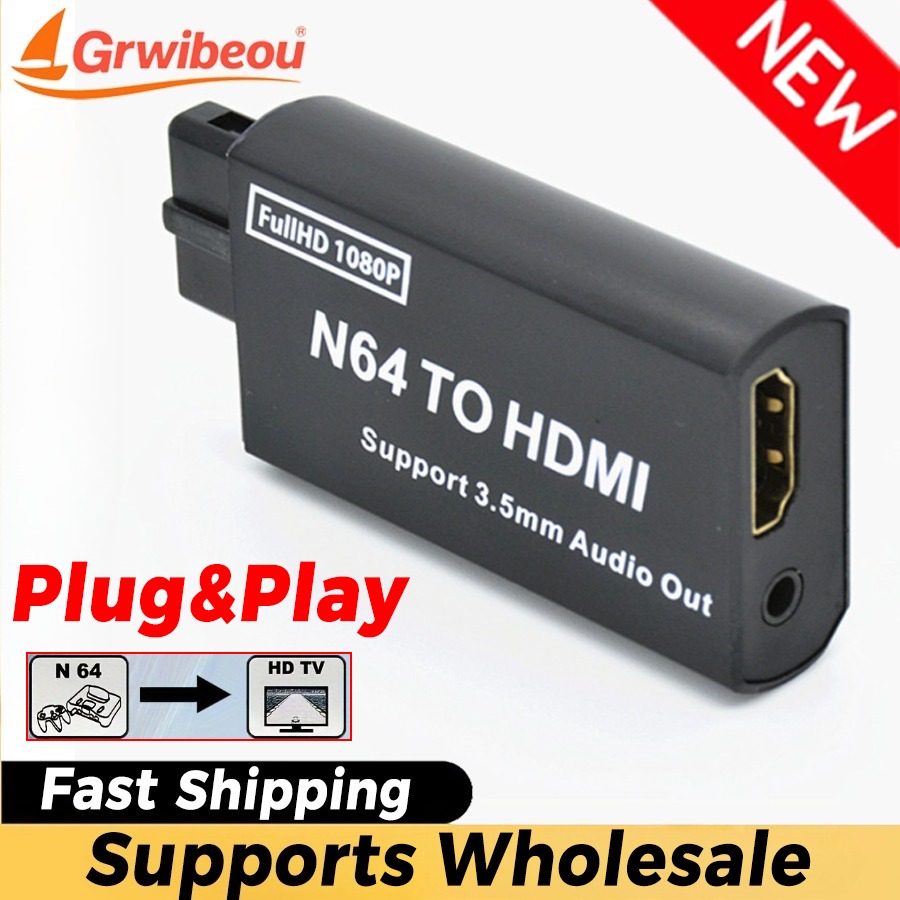 Retro Gaming Accessories - Grwibeou 1080P N64 To HDMI-compatible Converter