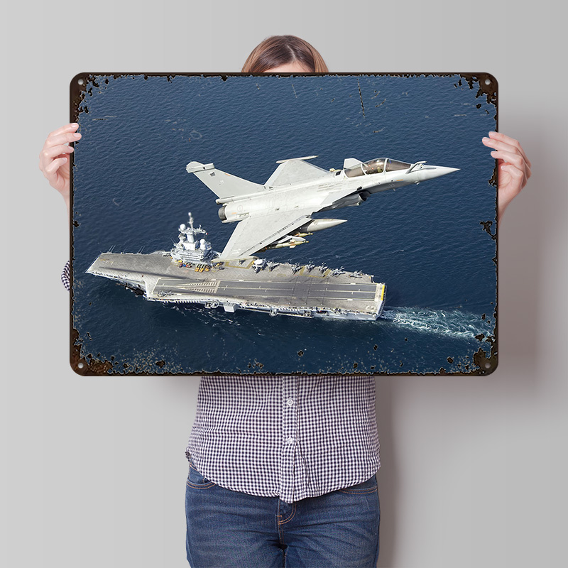 Retro Poster Gaming - Dassault Rafale Metal Poster Customized Wall