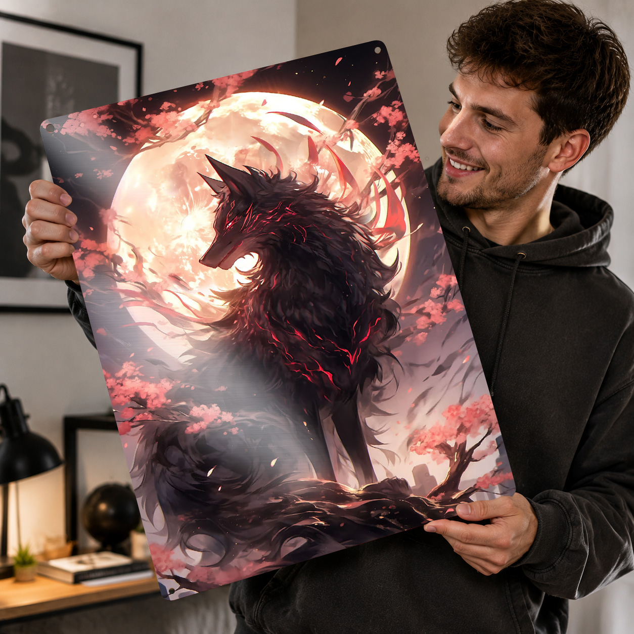 Black Sakura Kitsune 3D Printe - đánh giá và giá Retro Poster Gaming