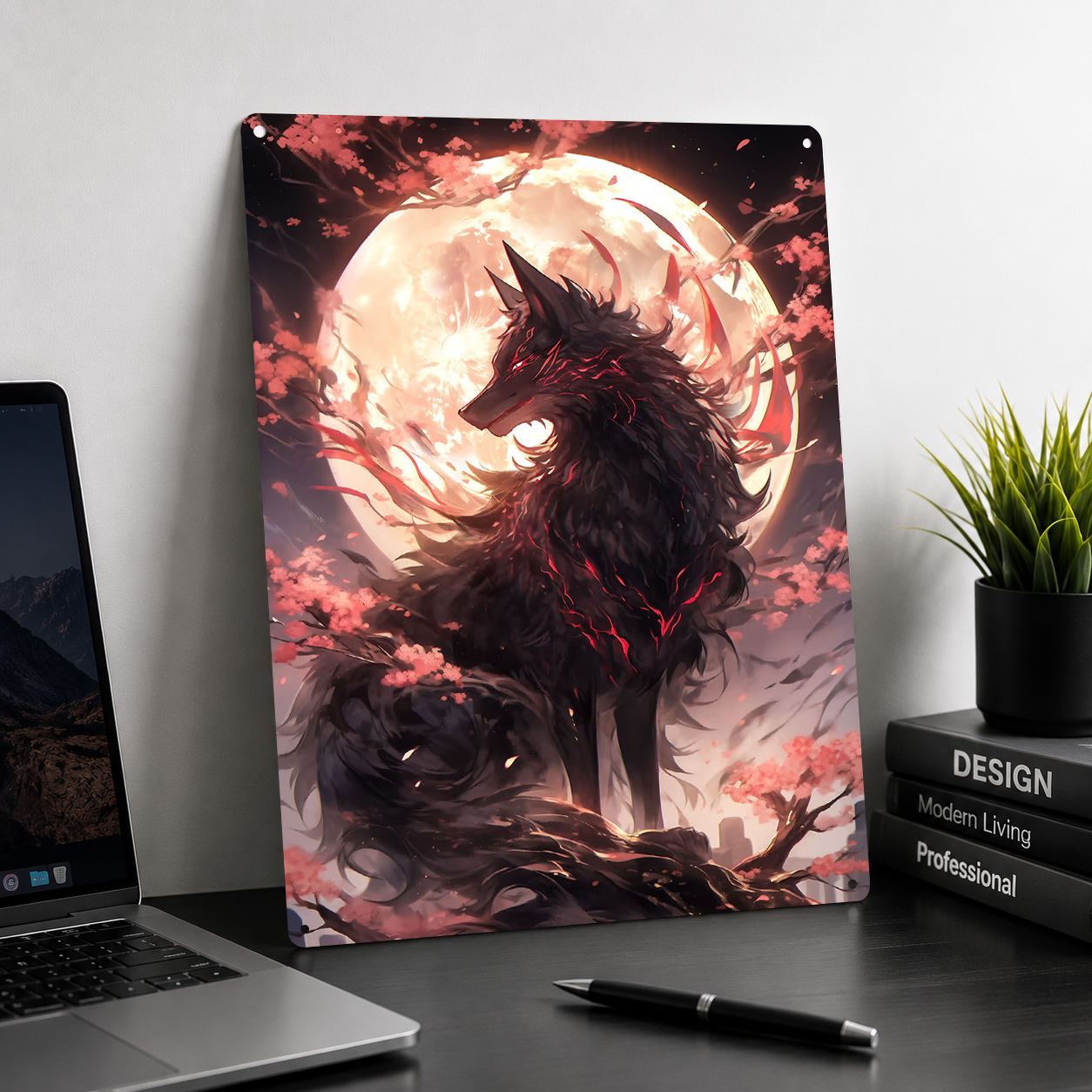 Black Sakura Kitsune 3D Printe - đánh giá và giá Retro Poster Gaming