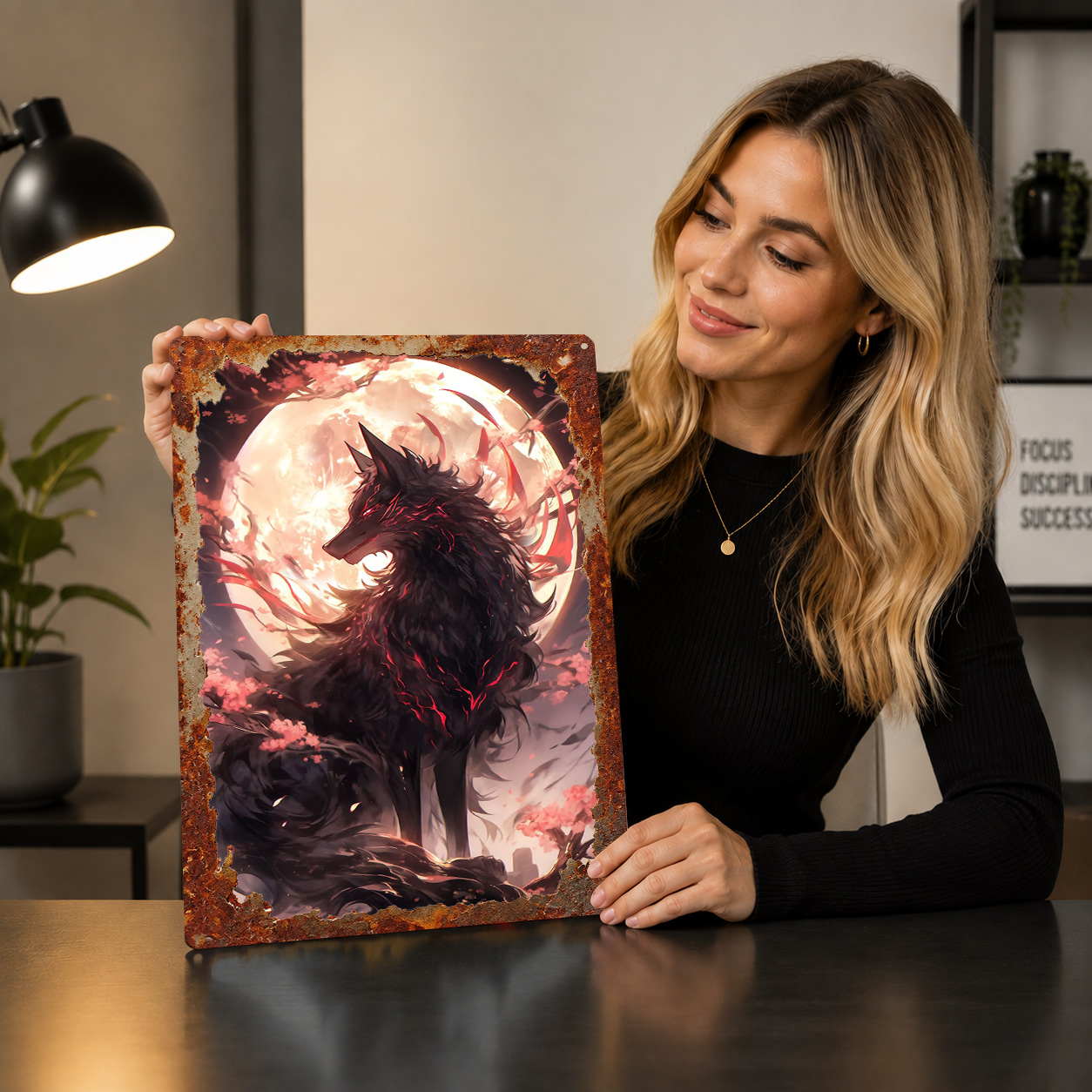 Black Sakura Kitsune 3D Printe - đánh giá và giá Retro Poster Gaming