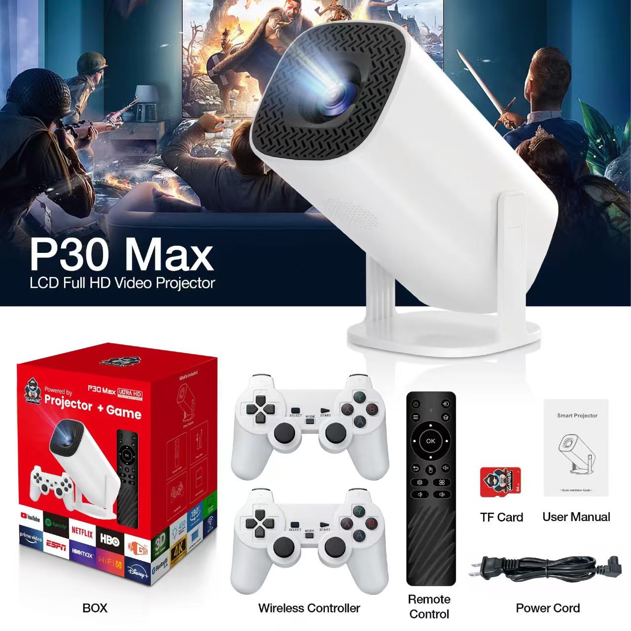 3D Game Projector P30MAX Retro - đánh giá và giá Retro Gaming And Projector